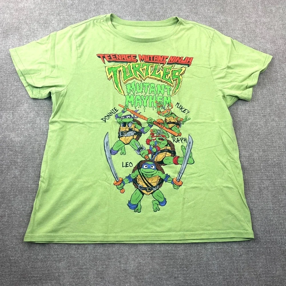 Teenage Mutant Ninja Turtles Mutant Mayhem T Shirt Mens Large Green Short Sleeve